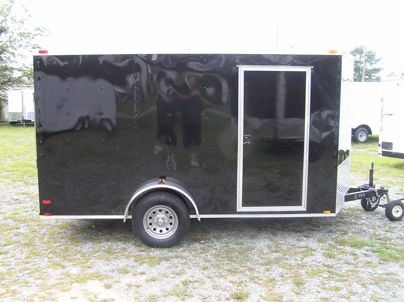 7x12 SA Trailer - Black, Ramp, Side Door, Brakes, Extra Height