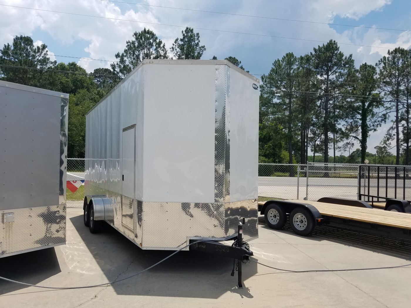 Quality Cargo 7x20 TA Trailer - White, Ramp, Side Door, Extra Height