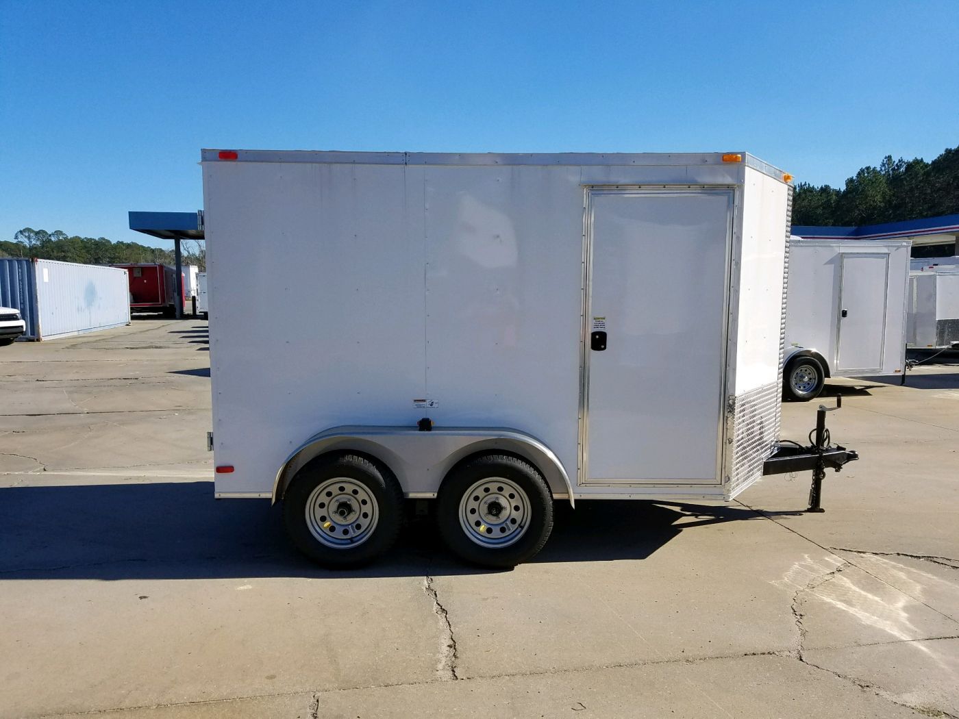 South Georgia Cargo Custom 6x10 TA Trailer - White, Double Doors, Side Door, Additional Height