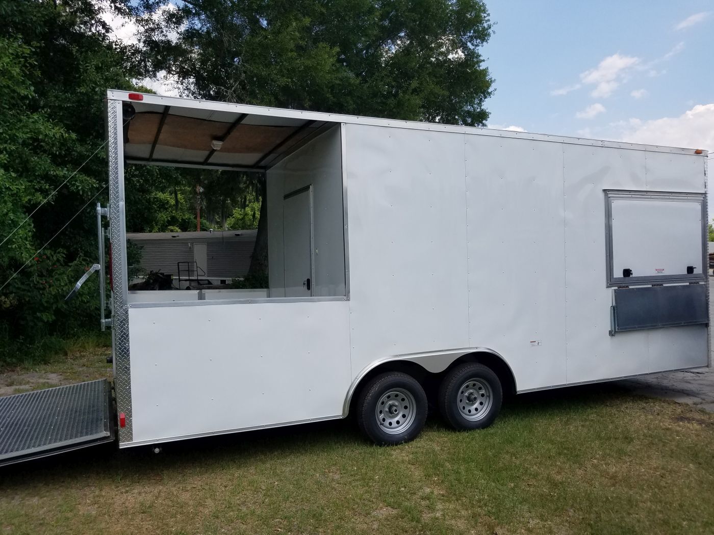 South Georgia Cargo 8.5x22 TA Trailer - White, Ramp, Porch, Concession, Electrical, Many Options