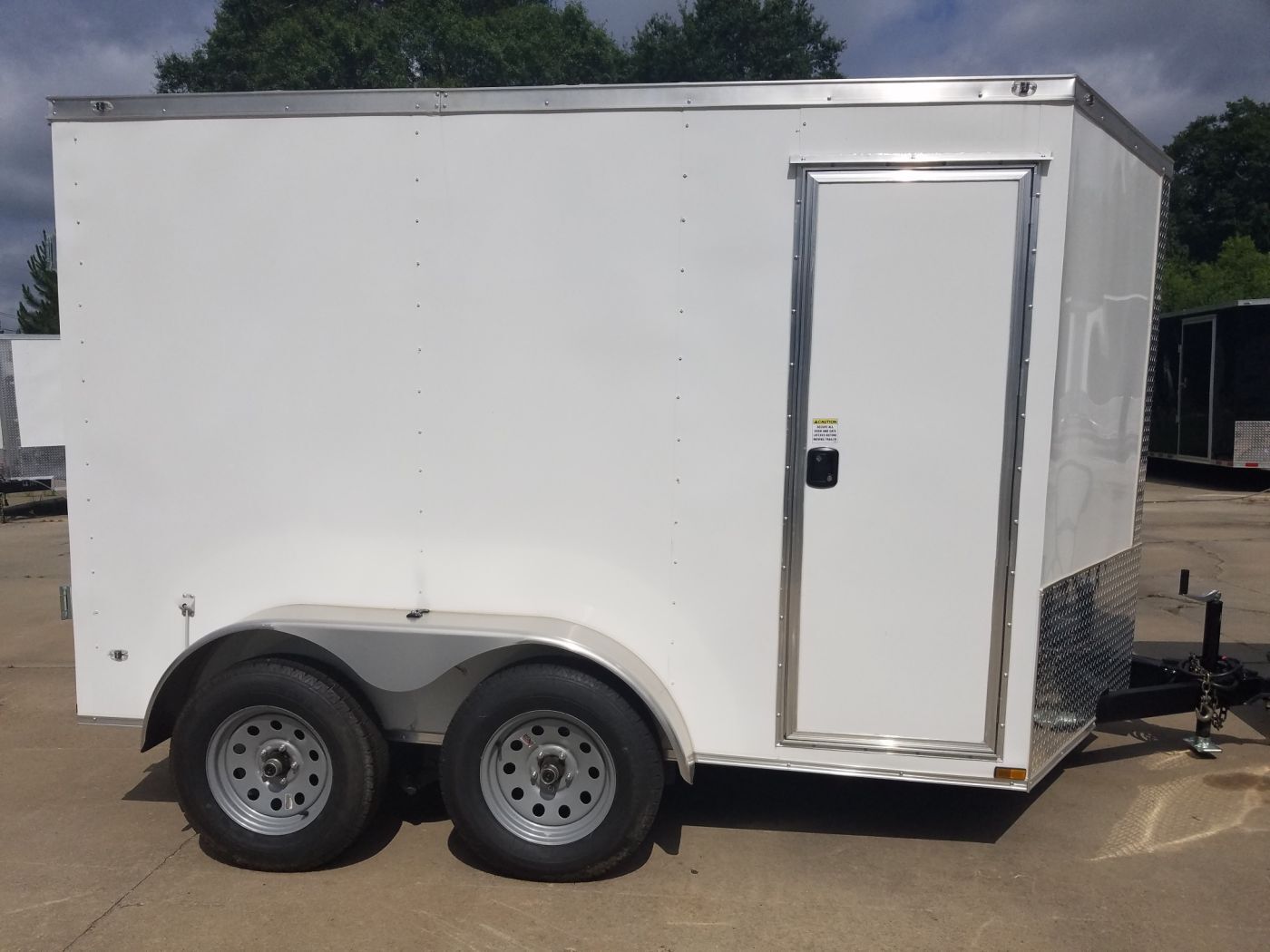 Diamond Cargo 7x10 TA Trailer - White, Bran Doors, Side Door, Extra Height