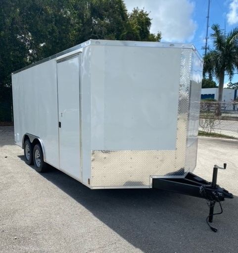 Douglas Trailers 8.5x16 TA Trailer - Black, DD, Side Door